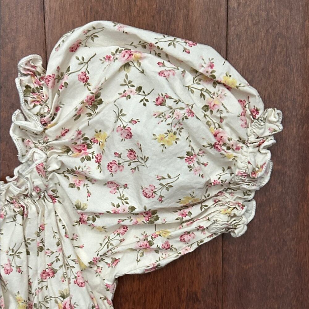 Super Cute Girl’s Cottagecore Floral Puff Sleeve Dress, Size Large (Aprx Size 4) - Picture 3 of 11